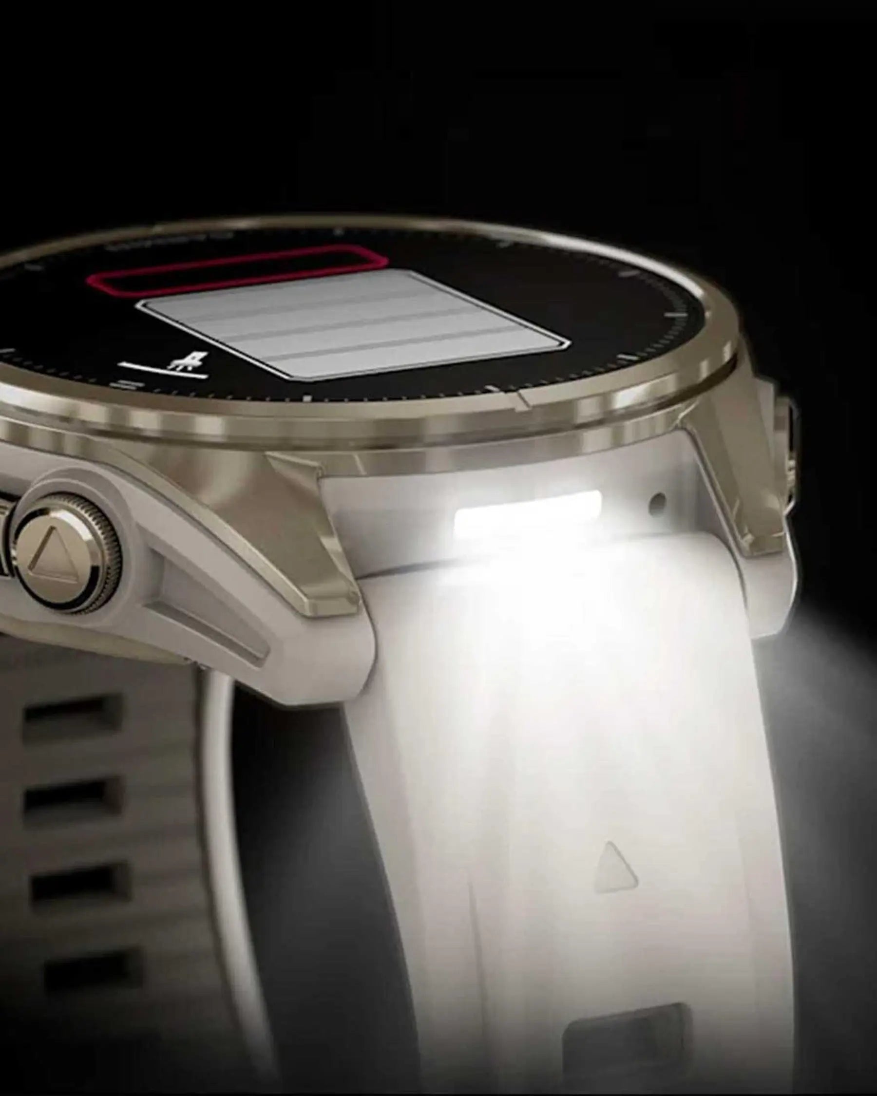Garmin Fenix 8 AMOLED Zafiro 43 mm dorado correa beige